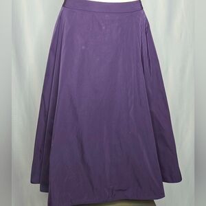 Lida Baday EggplaPurple Satin Formal Flare Midi Skirt Size 6 Excellent Condition